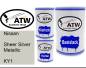 Preview: Nissan, Sheer Silver Metallic, KY1: 500ml Lackdose + 500ml Klarlack + 250ml Härter - Set, von ATW Autoteile West.